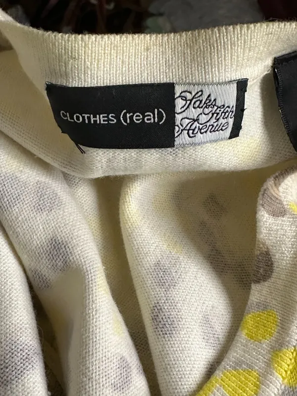 Saks 5th Avenue Clothes Real polka-dot button front cardigan sweater Size L - Image 3