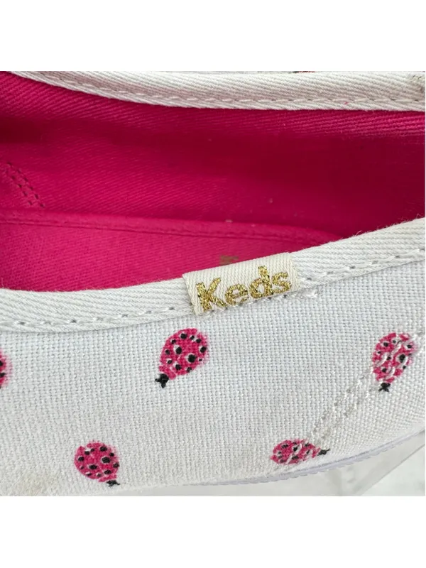 Kate Spade X Keds Ladybug Sneakers White Pink Gold Whimsical Bug Bling Size 8 - Image 8