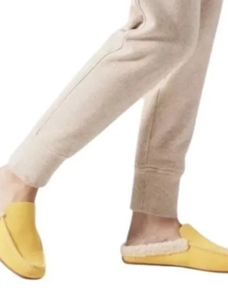 Rothy’s Scuff Sherpa lined wool mule Slippers in Popcorn yellow 8 washable - Image 16