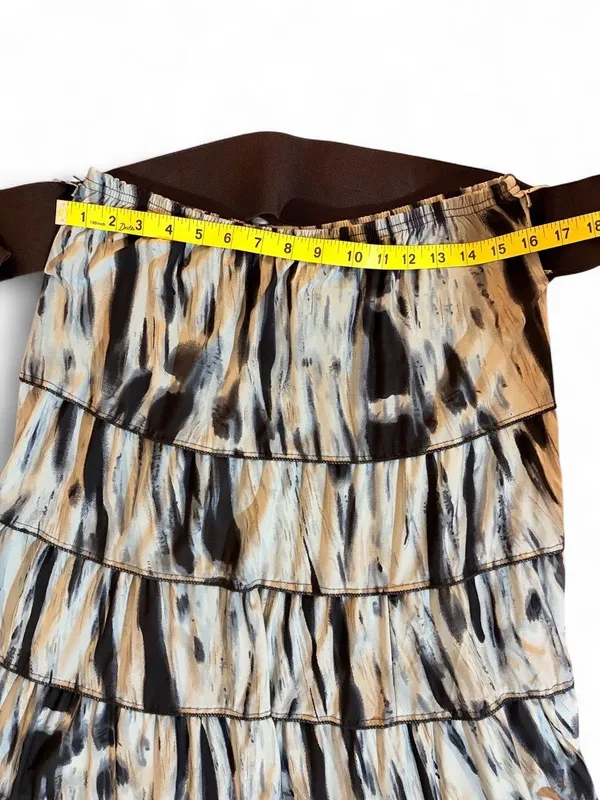Metro Wear Tiered Maxi Skirt With Studded Belt Size L - Image 5
