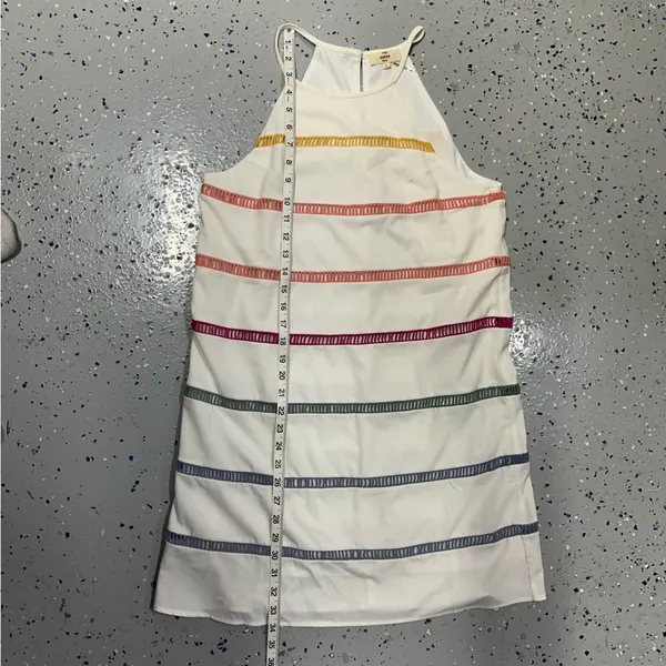 Entro Striped Sleeveless Shift Dress High Neck Colorful Preppy Spring Womens S‎ - Image 11
