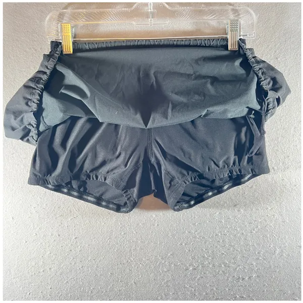 752 |Lululemon Run Pace Setter Pleated Athletic Tennis Skort Skirt Black Women 6 - Image 3