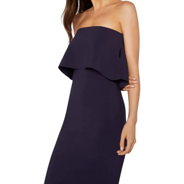 Likely‎ Driggs Strapless Cape Overlay Midi Dress Navy Blue 2 Minimalist Elegant - Image 6