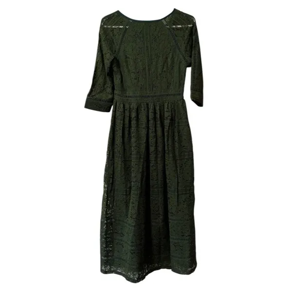 Metisu Size Small Midi Dress Green Lace‎ Cocktail Grunge Whimsigoth Fairy Goth - Image 2