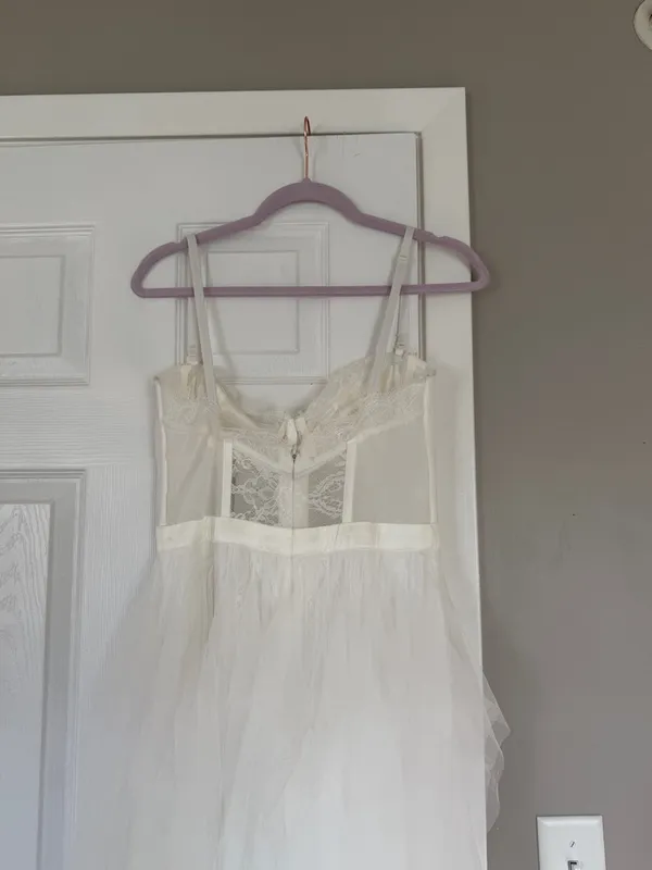 Klessis White Lace Bralette Maxi Dress Tulle Bridal Shower Bachelorette NWT - Image 13