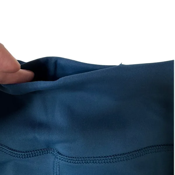 Charly High Rise Biker Shorts Compression Teal Small Hidden Pocket - Image 6