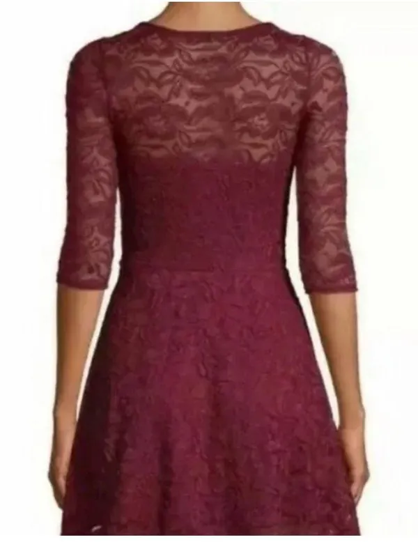 Material Girl Burgundy Lace Dress | Size Small - Image 4