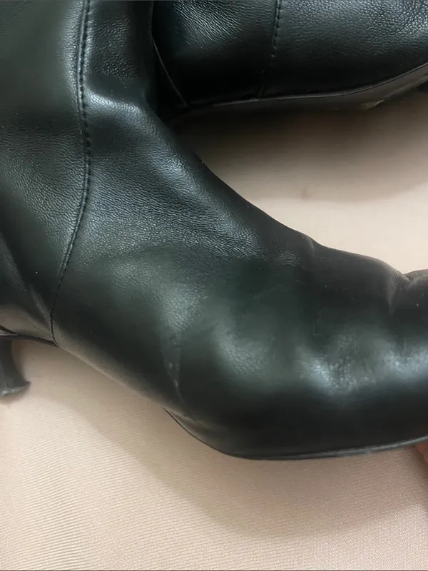 STUART WEITZMAN BLACK LEATHER NAOMI 50 BOOTS SIZE 8.5 - Image 7