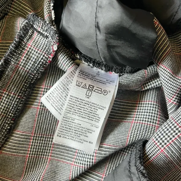 GAP Gray Signature Skinny Ankle Pants Checkered Red and Black SZ 6 High-Rise - Image 13
