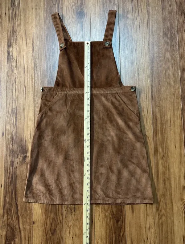 Wonder Nation Girls Ribbed Corduroy Overall Dress S XXL Brown Pockets Soft - Image 3