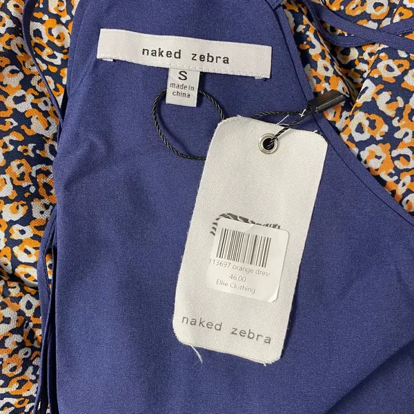 Naked Zebra NWT‎ Strappy Midi Dress Size Small Blue Orange Boho - Image 2