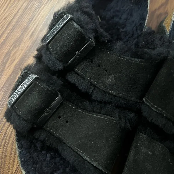 Birkenstock Black Arizona Shearling Sandals Size 6 US $160 - Image 8