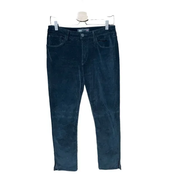 3x1 Higher Ground Jeans Pants Slim Straight Cropped Velvet Black Size 29‎ - Image 3