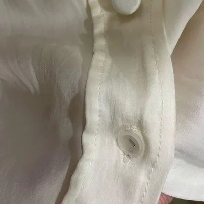Zara silky white button down - Image 5
