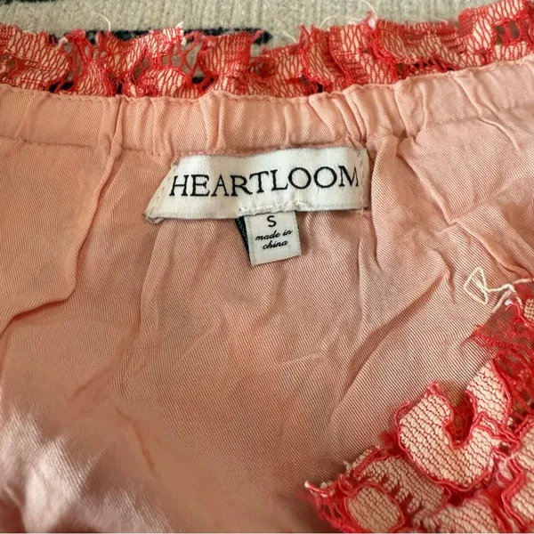 Heartloom Ilaria Coral Lace Off Shoulder Pom Pom Top Small - Image 4
