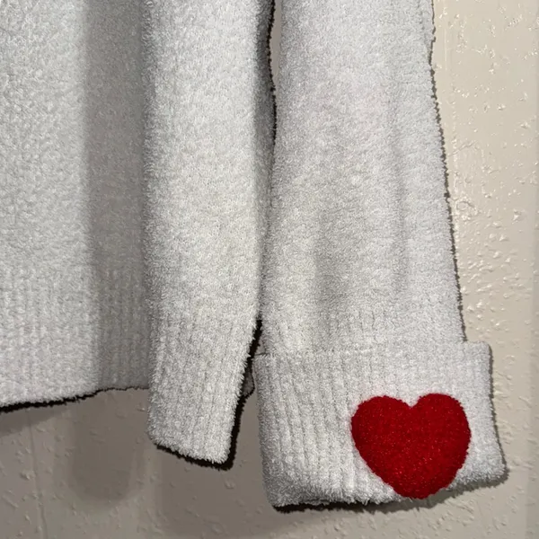 Cozy Sweater with Red Heart Accents - Image 6