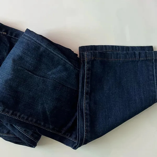 7 For All Mankind • Dark Blue Straight Leg Denim Jeans - Image 2