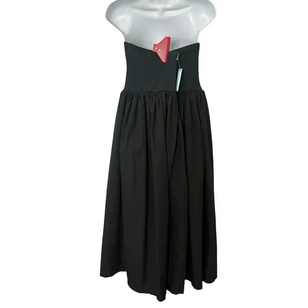 Anthropologie Black Strapless Basque Waist A-Line Midi Dress size 1X NEW Tags - Image 6