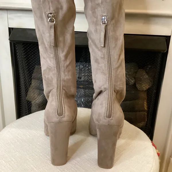 Steve Madden Emotions Tan Faux Suede Over‎ The Knee Boot - Image 3