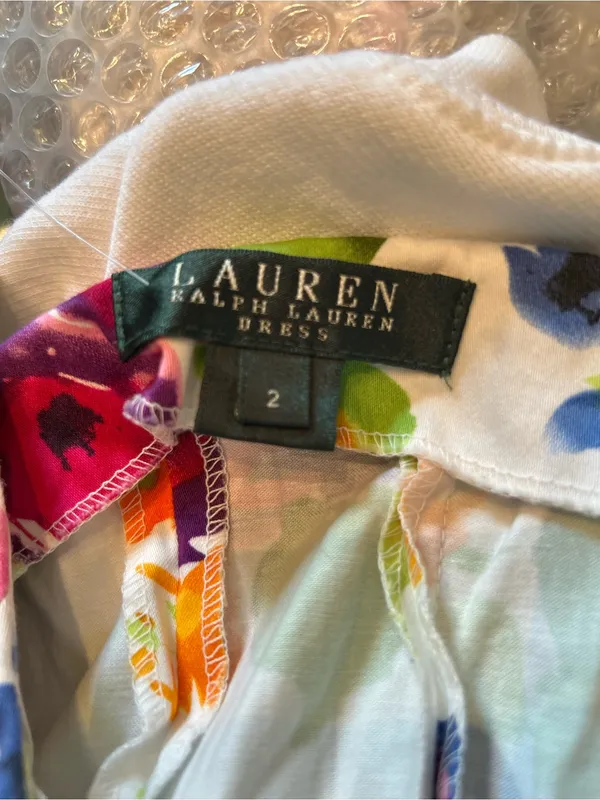 Ralph Lauren White Sundress with Multicolor Floral Print size 2 - Image 3