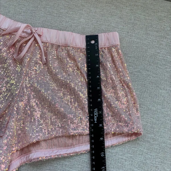 Victoria's Secret Sequin Pajama Shorts Small Pink Iridescent Glam Coquette - Image 7