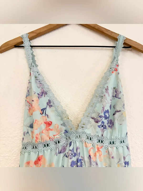 Alice + Olivia Karolina Crochet Floral Blue dress - Image 6