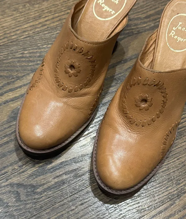 Jack Rogers Tan Leather Marley Western boho Style Mule - Image 2