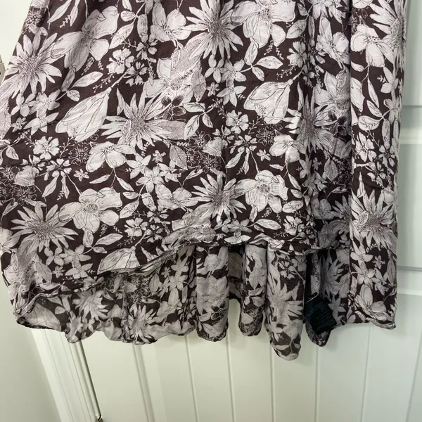 Kimchi Blue Anthropologie‎ women’s brown cream high low high neck summer dress M - Image 6