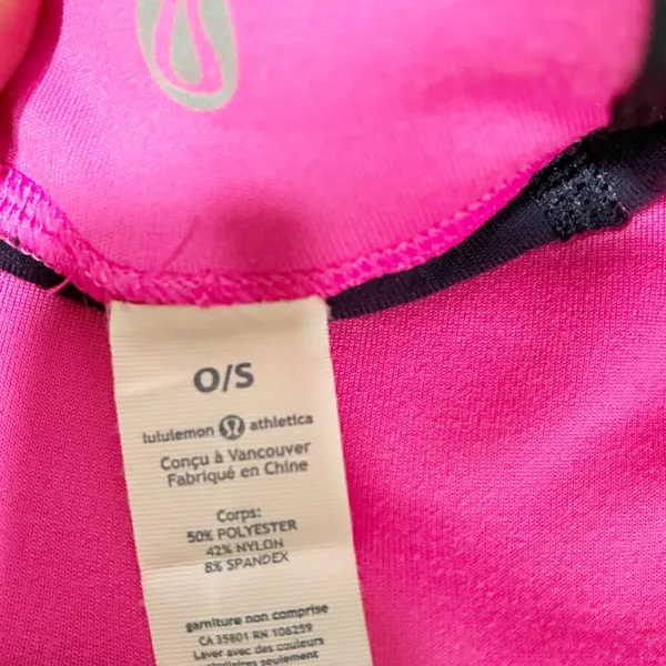 Lululemon‎ Hot Pink Ponytail Hole Athletic Stretch Cap One Size - Image 3