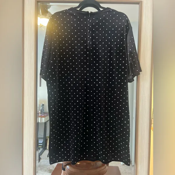 H&M Black Velvet Shirt Dress with Studs size Medium comfortable chic - Image 3