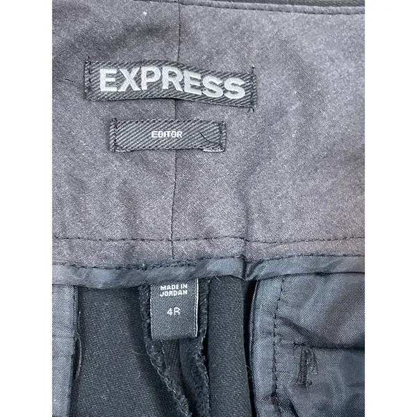 Express Editor Womens Wide Leg Pants Size 4R Black - Image 3