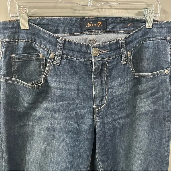 Seven7 Flare Jeans Medium Wash Denim Flare Jeans Size 8 - Image 2