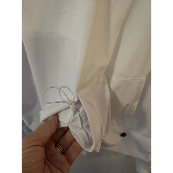 PrAna Eileen Long Sleeve Crop Hoodie Womens XL Stretch Lightweight Pocket White - Image 4