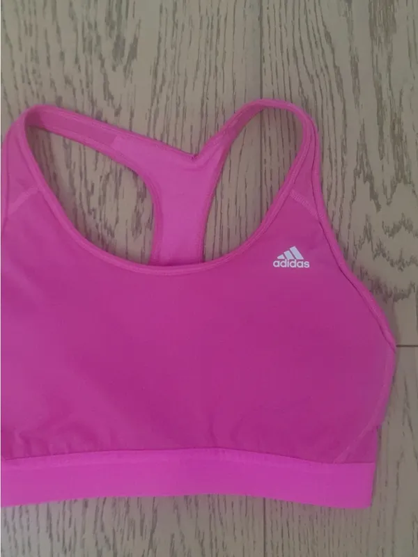 adidas Bright Pink Racerback Performance Sports Bra - Image 2