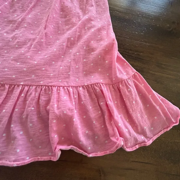 Lilly Pulitzer Tube Dress Medium Pink Ruffle Smocked Polka Dot‎ Strapless Cotton - Image 4