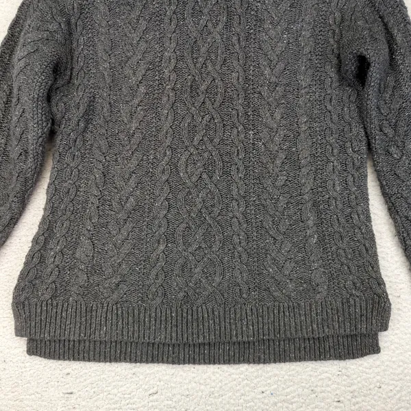 Lauren Jeans Co Ralph Lauren Gray Cable Knit Cotton‎ Blend Turtleneck Sweater L - Image 4
