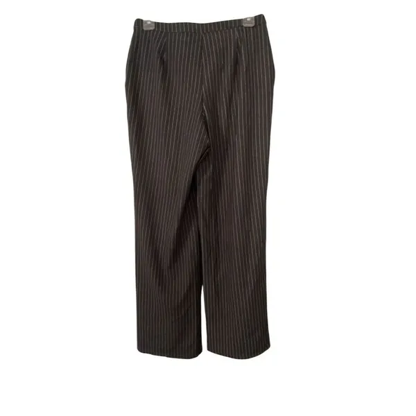 H&M Pinstriped Wide Leg Trousers Gray NWT Size Small - Image 2