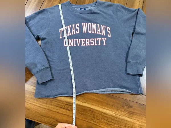 MV Sport Texas Woman’s University Sweatshirt S Blue Collegiate Crewneck - Image 4