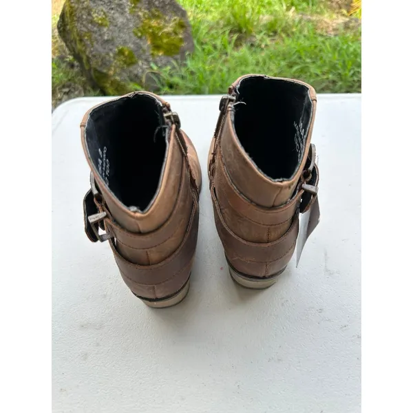 Sterling River Style SRC100 Rustic Genuine Leather Ankle Cowboy Boot Booties 8M Brown Size 8 - Image 3