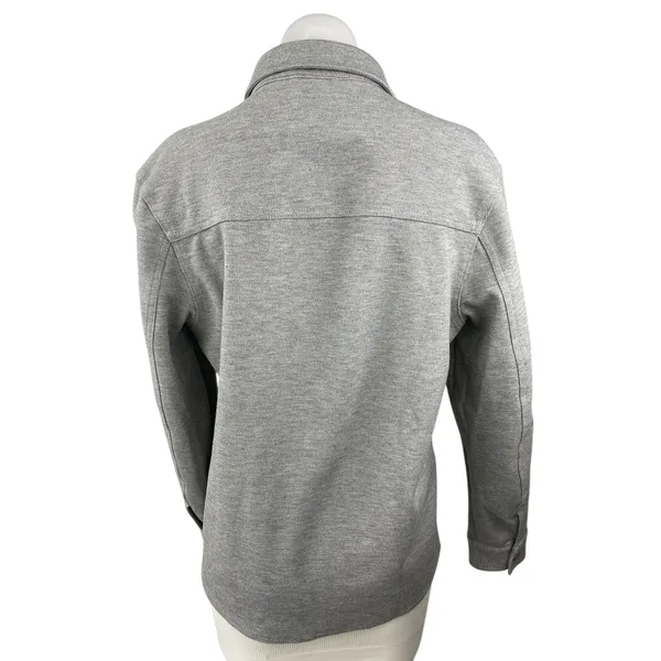 Zara Women's Gray Collared Long Sleeve Pockets Button Down Shirt Coat Jacket S - Image 2