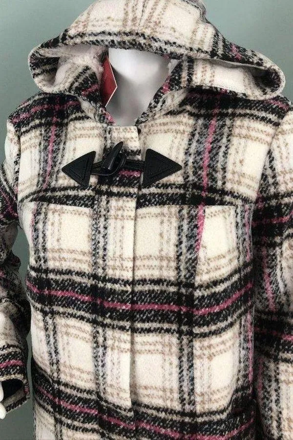 NWT Women's Thakoon for DesigNation Kohl's Plaid Hooded Flannel Coat Sz Medium - Image 7