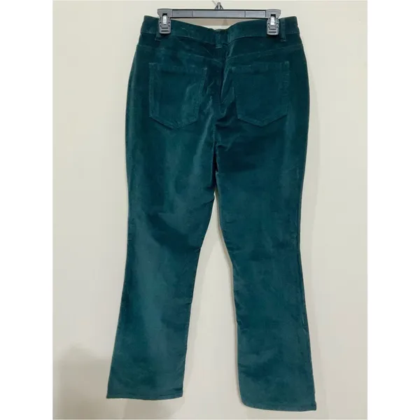 Jones New York Green Velvet Pants Straight Leg Jean Style Size 12 JNY - Image 5