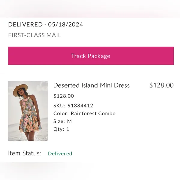 Free People Desert Island Mini Dress in Rainforest Combo size Medium, NWT - Image 4