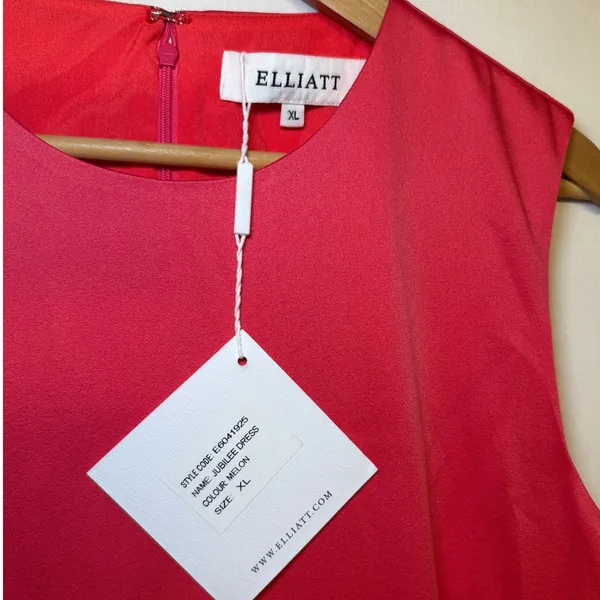 ELLIATT Jubilee Dress Melon Pink Red Sleeveless Drop Waist‎ Mini Dress XL NEW - Image 3
