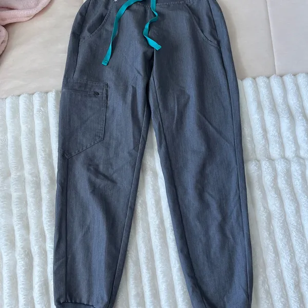 Figs technical collection gray teal jogger scrub pants - Image 4
