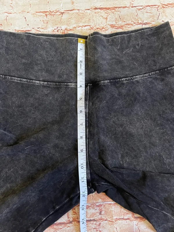 Boutique High-Waisted Washed Black Biker Shorts - Image 4