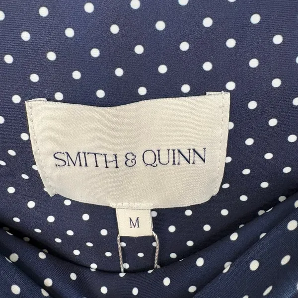Smith & Quinn Anne Skort Wide Waistband Stretch Navy Blue Polka Dot Size Medium - Image 5