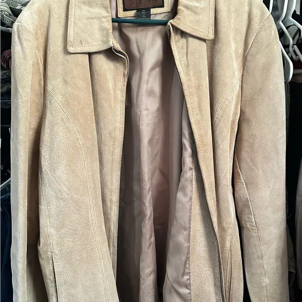 Women's Tan Suede/Leather Jacket Size XXL - Image 2