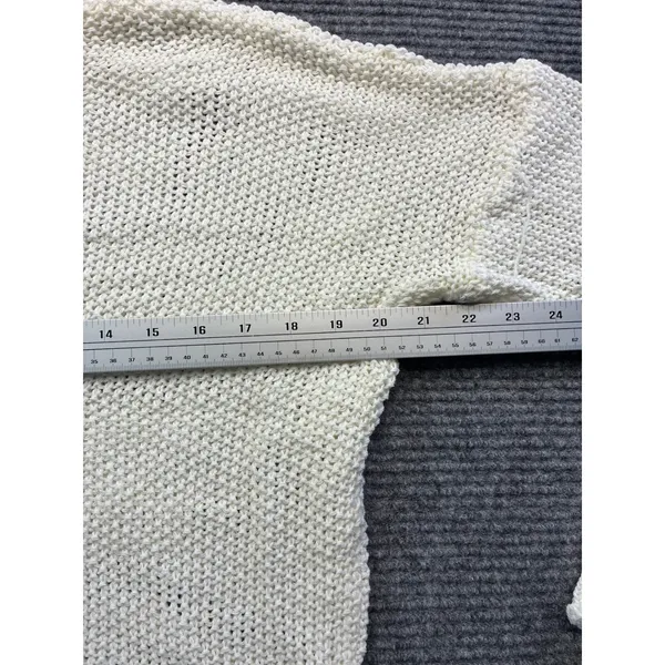 Womens Chunky Knit Mock Neck Sweater Relaxed Fit Pullover Creamy White‎ Medium - Image 2