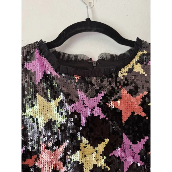 Endless Rose Sequin Star Puff Sleeve Mini Dress Size Medium - Image 7